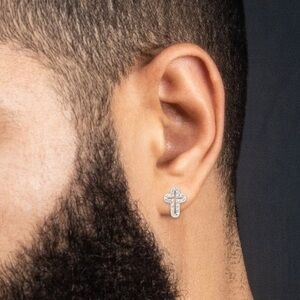 1pc Silver Open Cross Stud Earring (NOT A PAIR)